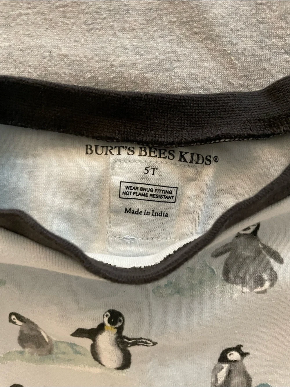 Burts Bees Kids Penguin Print Long-Sleeve PJs - Light Blue
